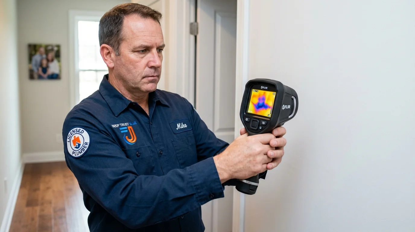 Thermal imaging leak detection by Johns Plumbing LLC in Belle Haven